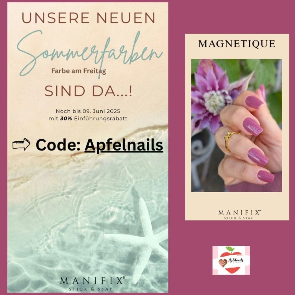 Entdecke die Manifix Sommerfarbe Magnetique als UV Nagelfolie – Einfach, Schnell und Verführerisch!