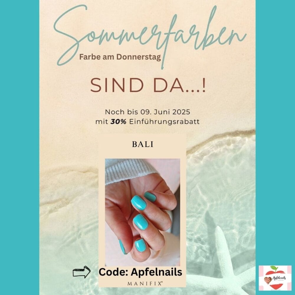 Entdecke die Neue Manifix UV Nagelfolie in der Sommerfarbe BALI BLUE – Dein Urlaubs-Feeling für die Nägel!