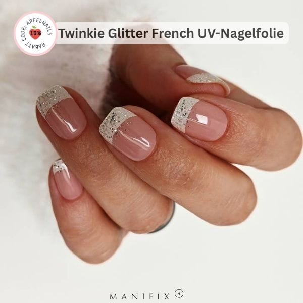 French Nails White with Glitter: The New Bridal & Party Trend ✨