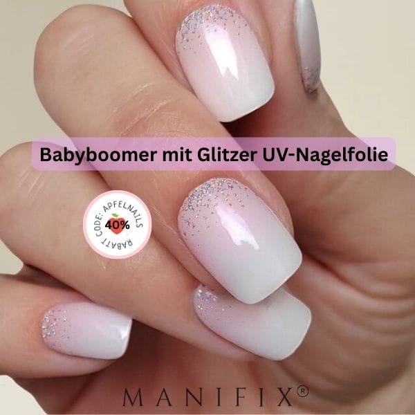 Glitter Ombre Baby Boomer Nails: 5 Looks for Pure Elegance!