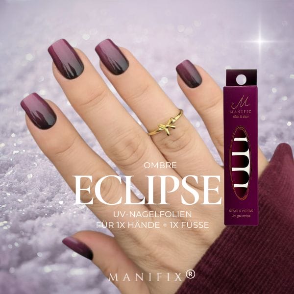 Gelnägel Glitzer Ombre 2026 – Mit Eclipse Ombre UV-Nagelfolie stilvoll ins neue Jahr