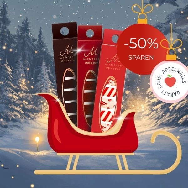 Glitzer Winternägel mit UV-Nagelfolien