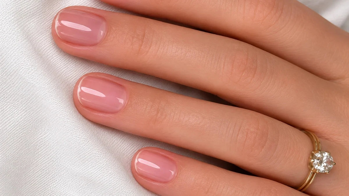 Rosa Nägel. Handbild Nahaufnahmen von Rosa Nägeln.