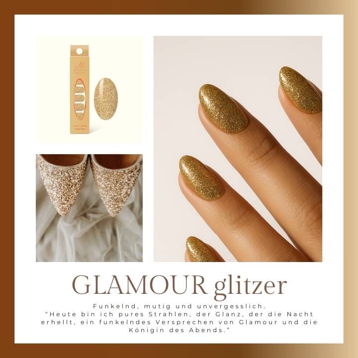 Glamour Gold Glitter UV-Nagelfolie
