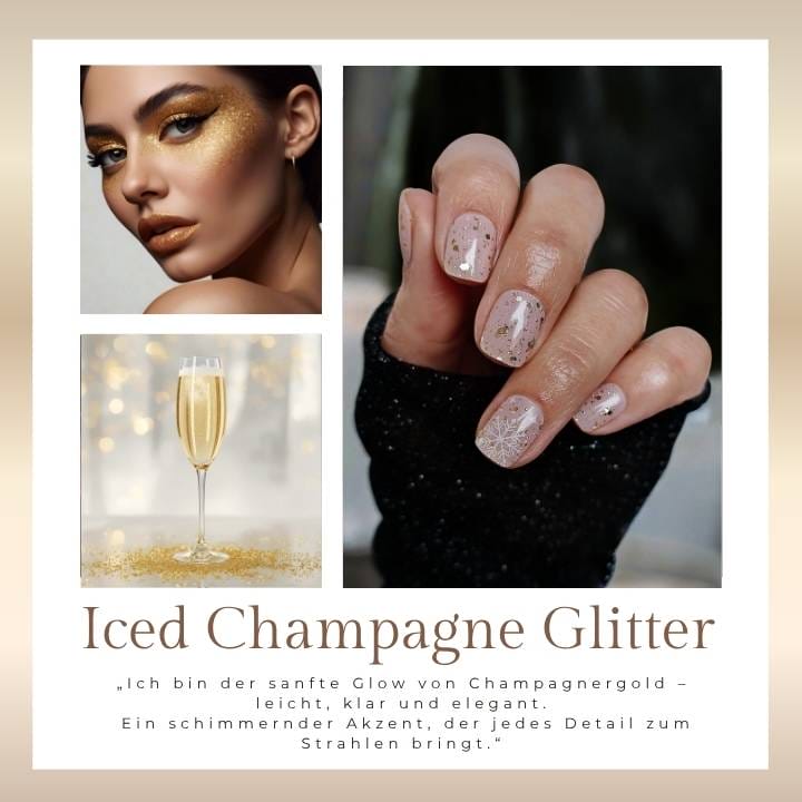 Iced Champagne Glitter UV-Nagelfolie