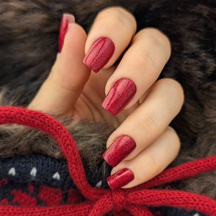 Merry Red Glitter UV-Nagelfolie