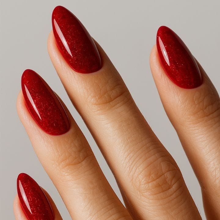 Merry Red Glitter UV-Nagelfolie