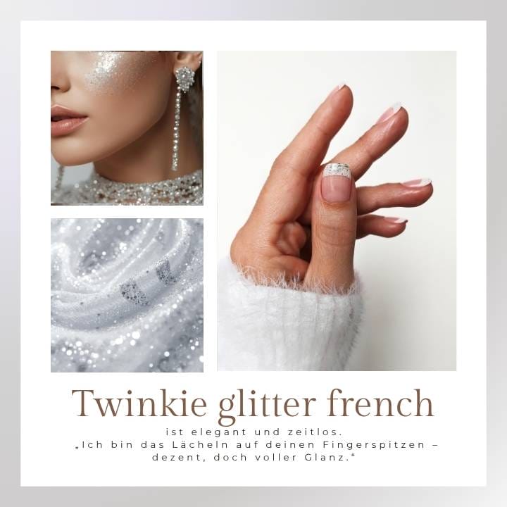 Twinkie Glitter French UV-Nagelfolie