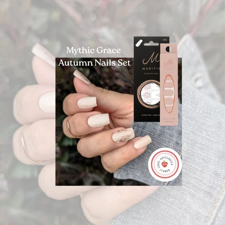 Herbstliches Nageldesign: Entdecke das neue Set ‘Mythic Grace’ für traumhafte Nägel!