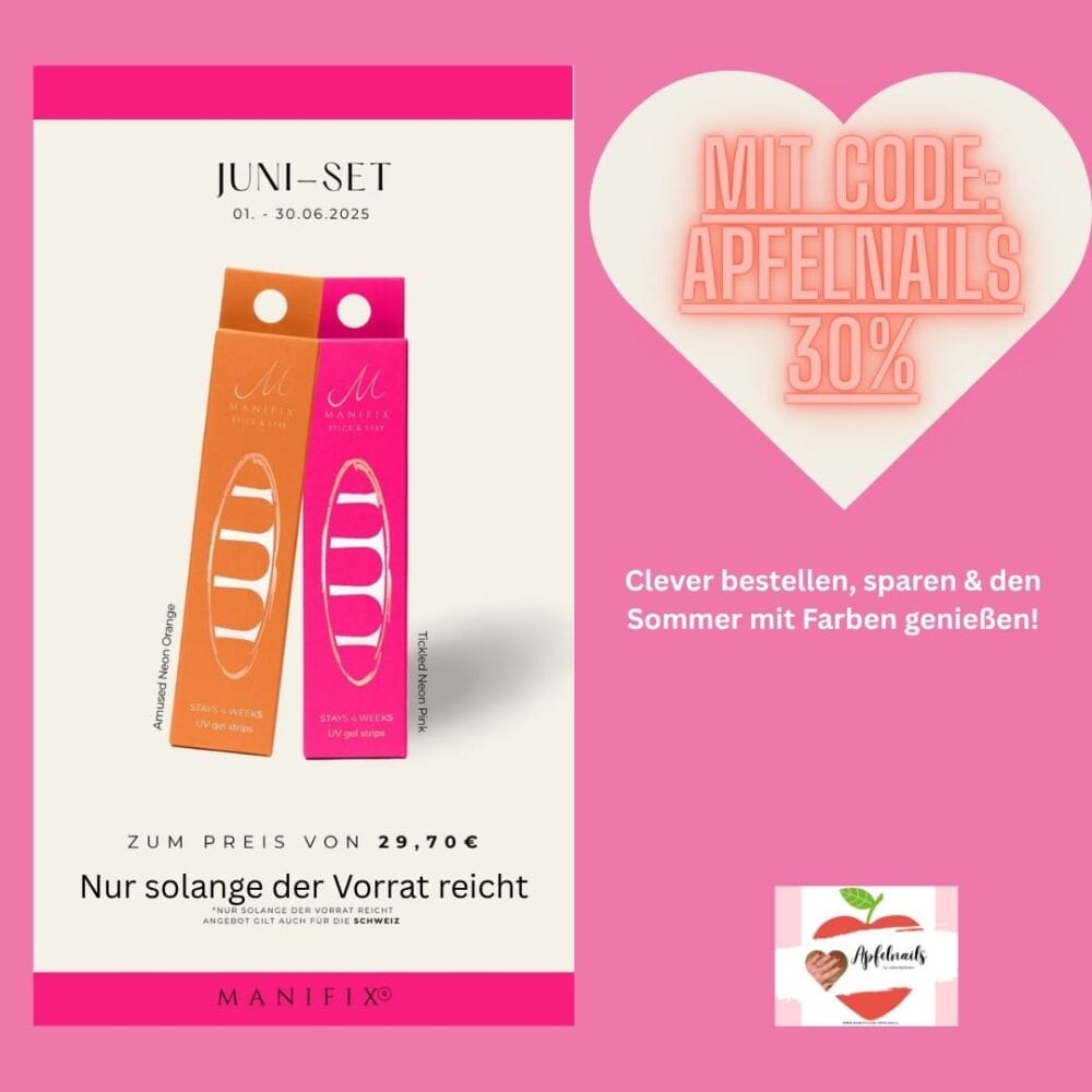 Manifix Neues Monatsset im Juni – Knallige Sommerfarben UV Folie in Neon Orange & Pink zum Top-Preis!