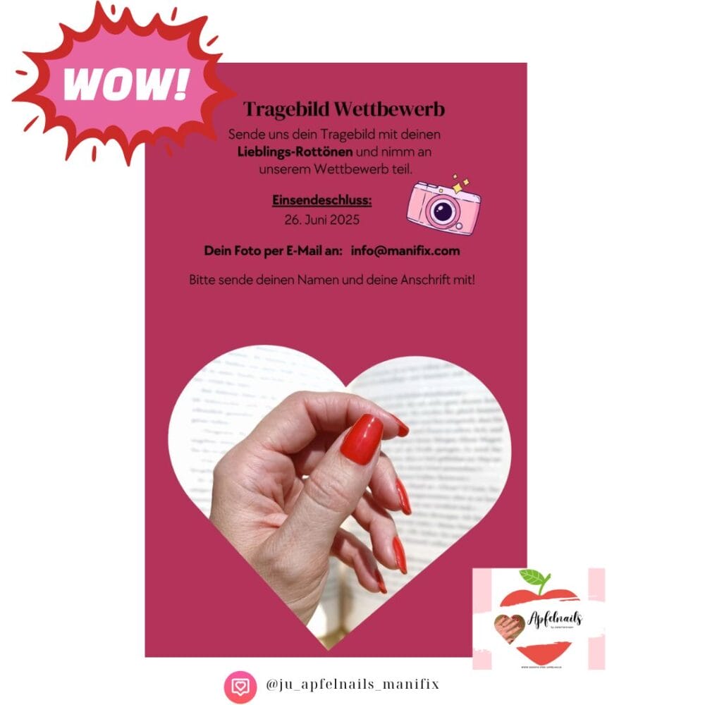 Manifix Tragebild Wettbewerb – Zeige deine roten Nagelfolien und gewinne tolle Preise!