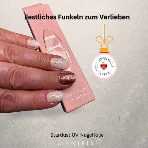 Rosa Glitzer Nägel mit UV-Nagelfolien