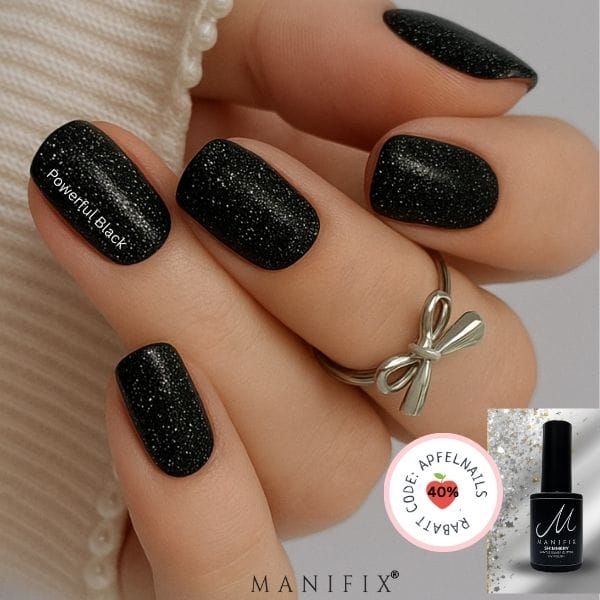 Schwarze Glitzer Nägel: 5 Looks für den Midnight-Glow!