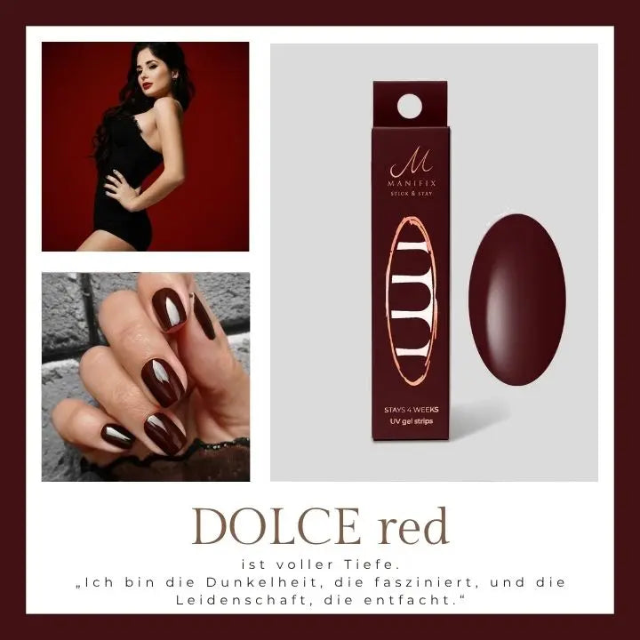 Dolce red UV-Nagelfolie