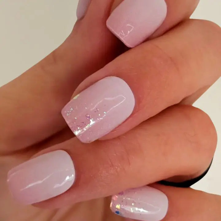 Ballerina Babyboomer mit Glitzer UV-Nagelfolie