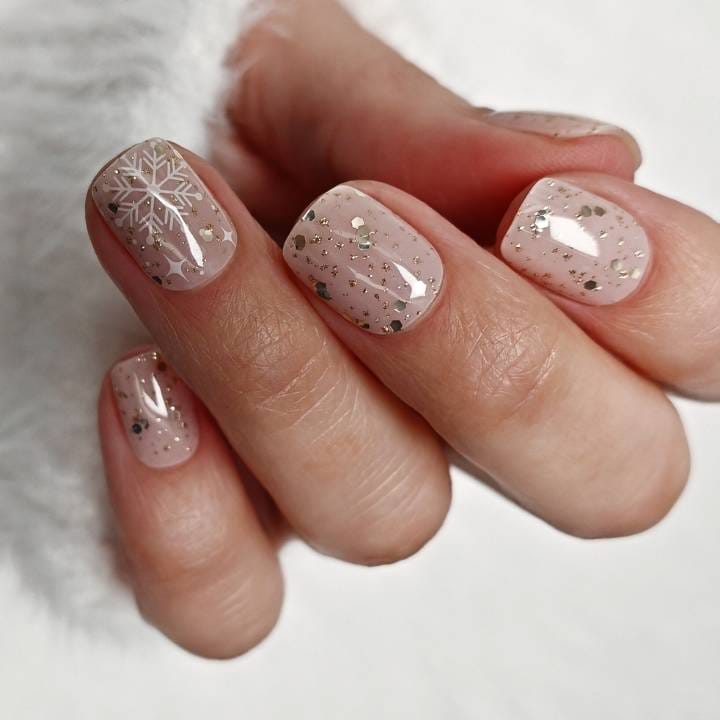 Iced Champagne Glitter UV-Nagelfolie
