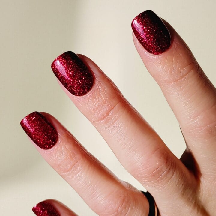Merry Red Glitter UV-Nagelfolie