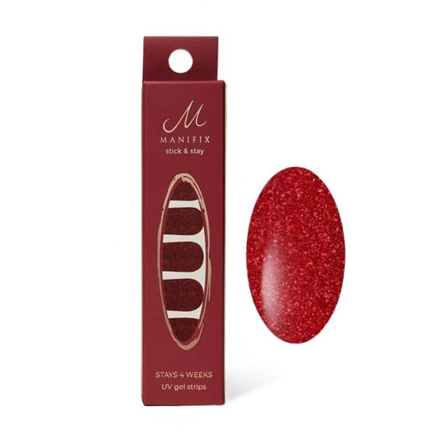 Merry Red Glitter UV-Nagelfolie