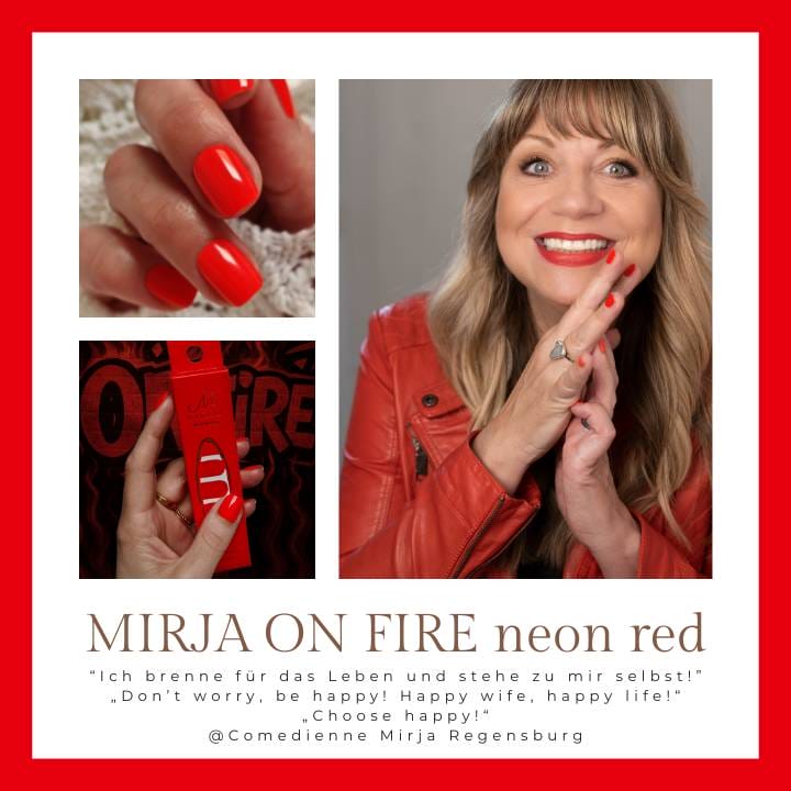 Mirja on Fire neon red UV-Nagelfolie