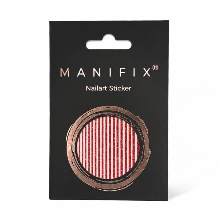 Red Stripes Nailart Sticker von Manifix – rote Linien-Sticker für ausdrucksstarke Nageldesigns